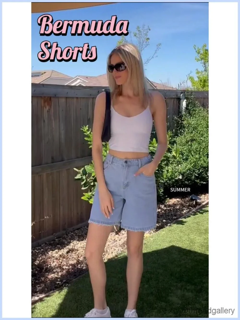 Wide Leg Denim Shorts Baggy Bermuda Knee Length High Rise Stretch
